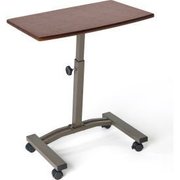 Seville Classics Seville Classics Height Adjustable Mobile Laptop Desk Cart, Walnut WEB162